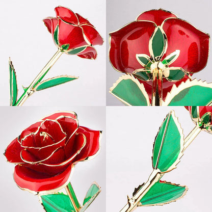 24K gold-plated rose in elegant gift box, perfect for Valentine's Day
