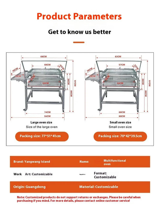 Flip BBQ Stove large foldable charcoal grill with detachable parts for outdoor cooking