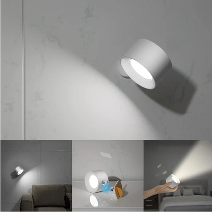 Magnetic wall lamp with adjustable colour temperature LED lighting and touch controls
