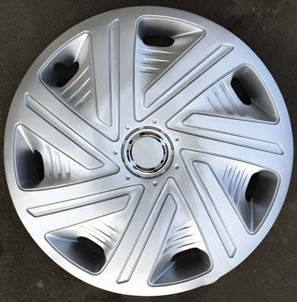 Universal ABS plastic wheel hub cover in silver colour for car wheel decoration.
