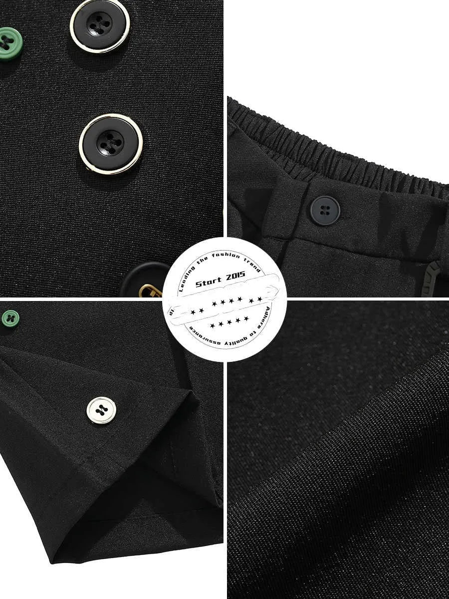 Men's black loose fit shorts with elastic waistband and zip fly in straight-leg design