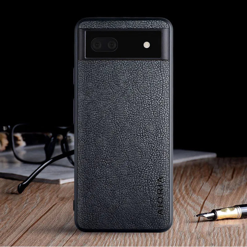 PU lychee skin phone case for Google Pixel 6, 6A and 6 Pro in black, brown, coffee or red