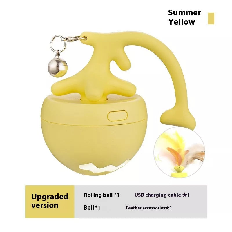 Smart Interactive Cat Toy Ball in vibrant colors with detachable tail