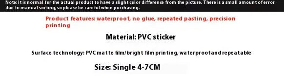 Cute candy small items decorative waterproof stickers in fresh colours, 4-7cm size, for hand account decoration
