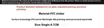 Cute candy small items decorative waterproof stickers in fresh colours, 4-7cm size, for hand account decoration