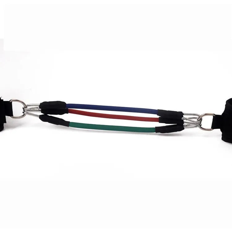 Black pull rope set for Taekwondo leg strength training with adjustable resistance
