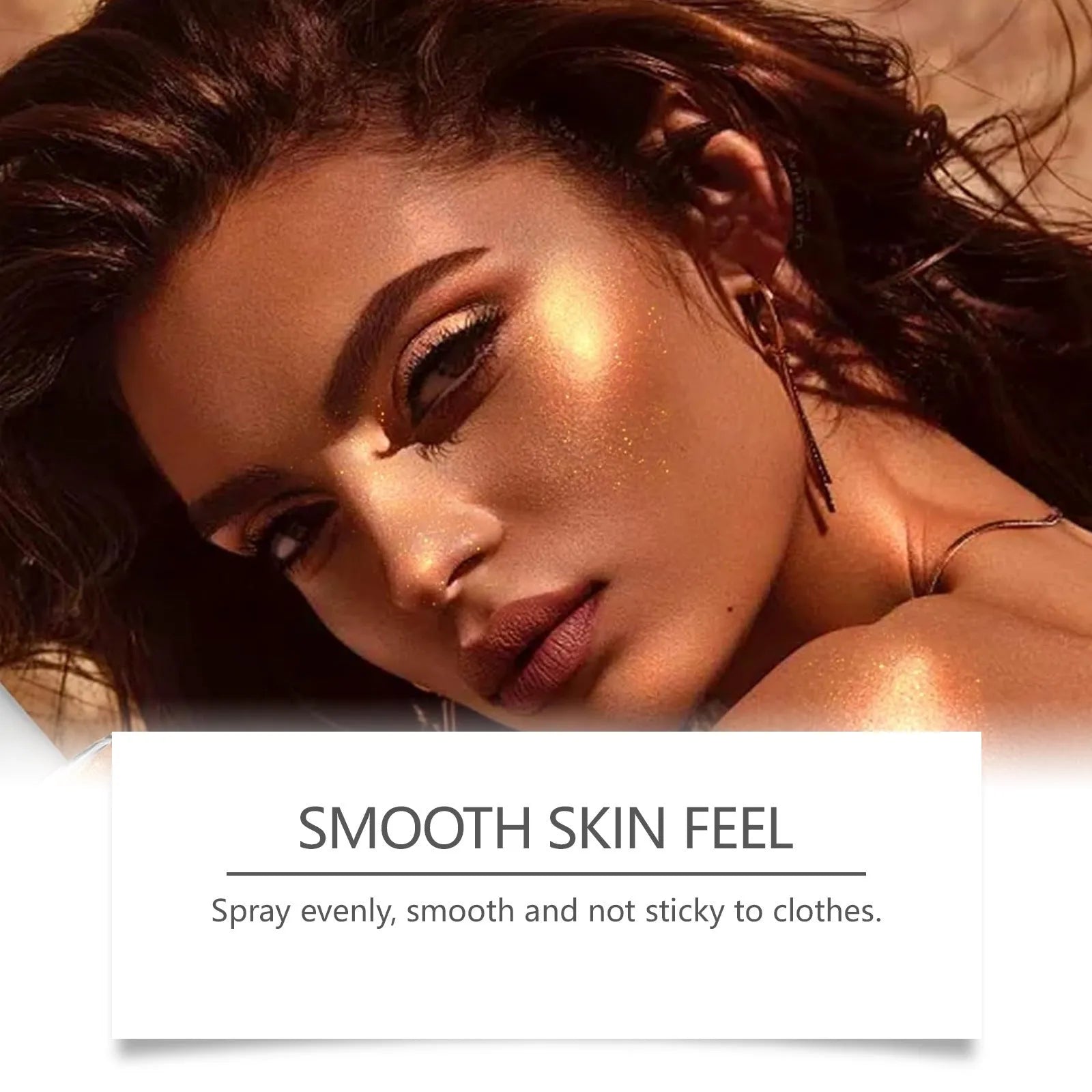 100ml bottle of shiny body glitter spray for face and body makeup