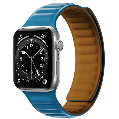 45g silicone magnetic watch strap in multiple colours showing magnetic closure mechanism