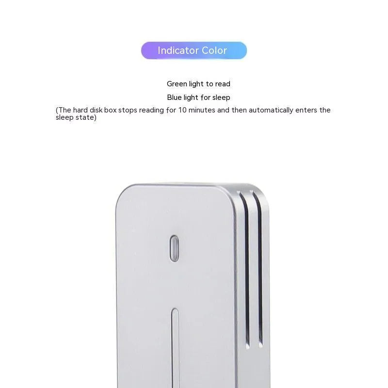 Aluminum external SSD enclosure measuring 5.2cm with USB-C port for 10Gbps transfers