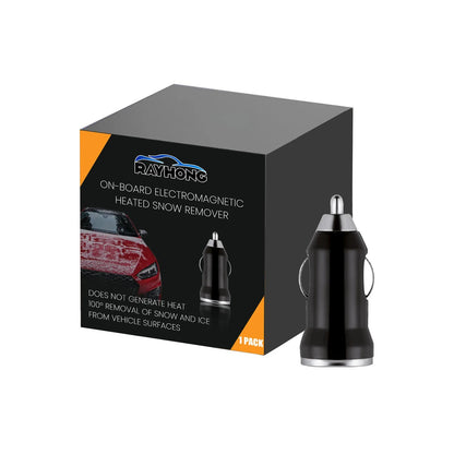 Black portable car snow melting tool with heating cable for deicing vehicle windows