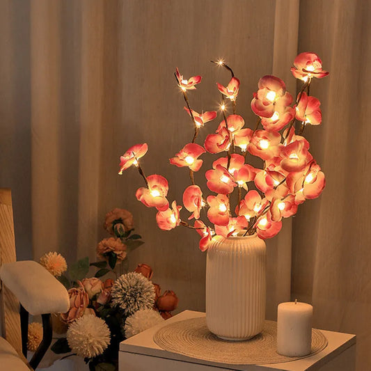 65 cm pink phalaenopsis branch decorative light with 20 LEDs and battery operation