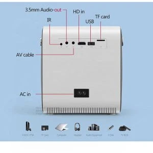 Compact 1080P HD Portable Projector with Bright 3,000-3,999 Lumens Display and Versatile Connectivity Options