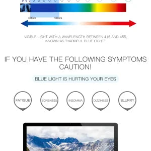 Stylish and comfortable blue light blocking glasses with durable TR90 nylon frames and premium lenses that filter out 90% of harmful blue light.