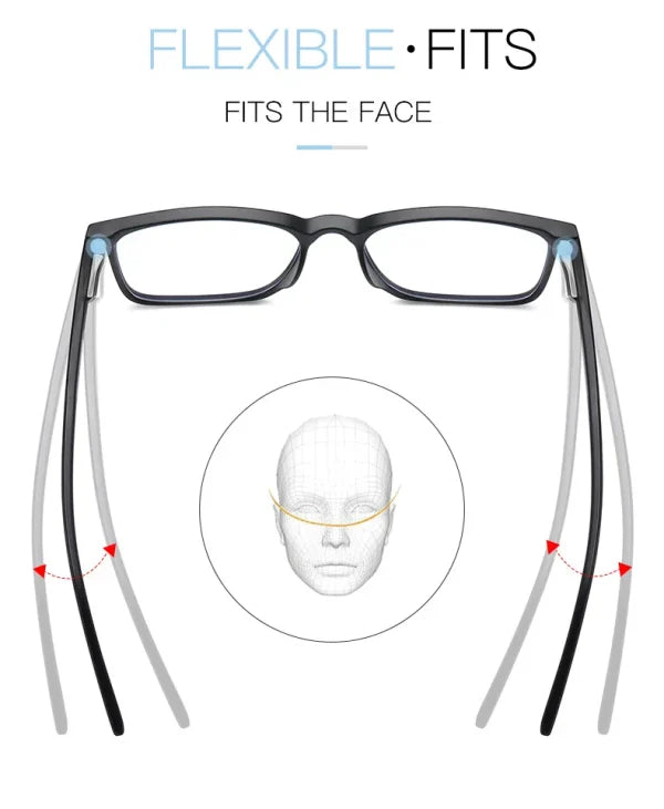 Stylish and comfortable blue light blocking glasses with durable TR90 nylon frames and premium lenses that filter out 90% of harmful blue light.
