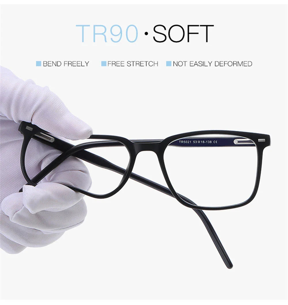 Stylish and comfortable blue light blocking glasses with durable TR90 nylon frames and premium lenses that filter out 90% of harmful blue light.