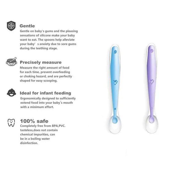 Baby Silicone Soft Spoon with Temperature Sensing Technology for Safe and Comfortable Feeding