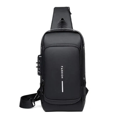Anti-Theft Password Protected Crossbody Bag with USB Charging Port and Multiple Pockets for Secure Storage