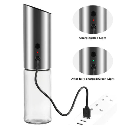 Trendha Electric Salt and Pepper Grinder with stainless steel body and LED light for precise seasoning