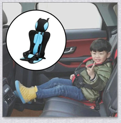 Portable booster seat for baby car travel with adjustable headrest and side impact protection