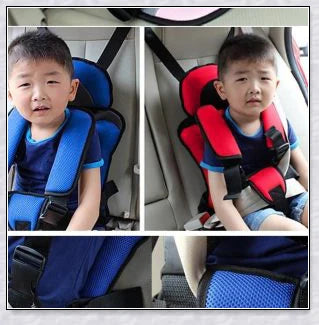 Portable booster seat for baby car travel with adjustable headrest and side impact protection