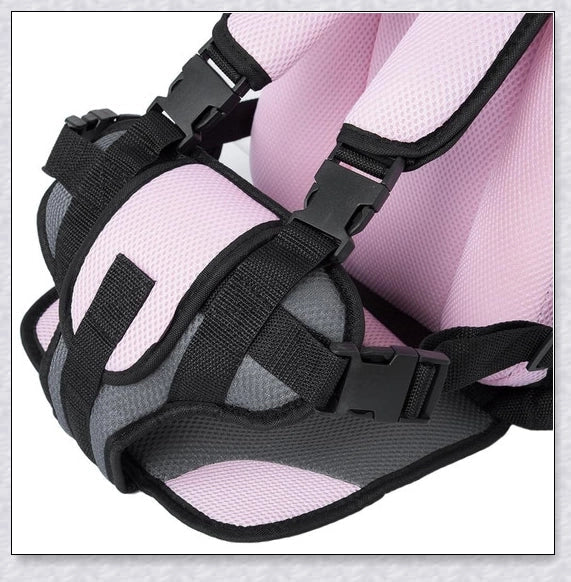 Portable booster seat for baby car travel with adjustable headrest and side impact protection