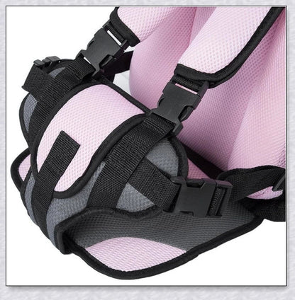Portable booster seat for baby car travel with adjustable headrest and side impact protection