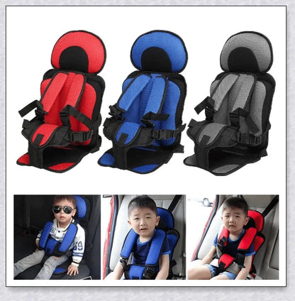 Portable booster seat for baby car travel with adjustable headrest and side impact protection