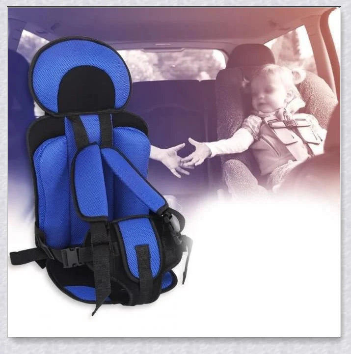 Portable booster seat for baby car travel with adjustable headrest and side impact protection