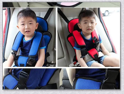 Portable booster seat for baby car travel with adjustable headrest and side impact protection