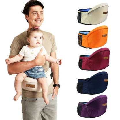 A baby carrier with an ergonomic design and anti-skid features, providing hands-free convenience and safety for parents.