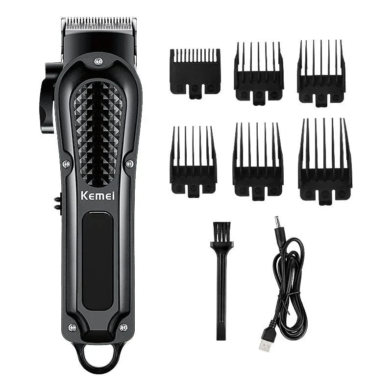 Rechargeable Cordless Beard Trimmer for Men with Stainless Steel Blade and Adjustable Taper Lever