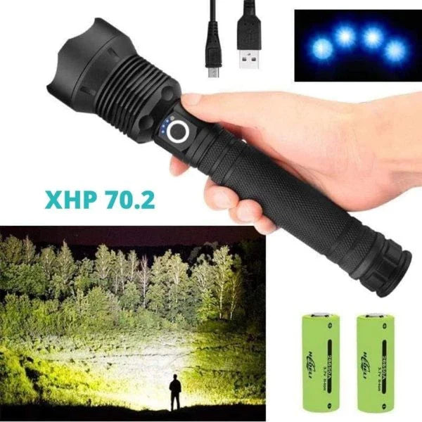 90,000 Lumens Xhp70.2 Flashlight - The World's Brightest Handheld Light Source for Outdoor Adventures