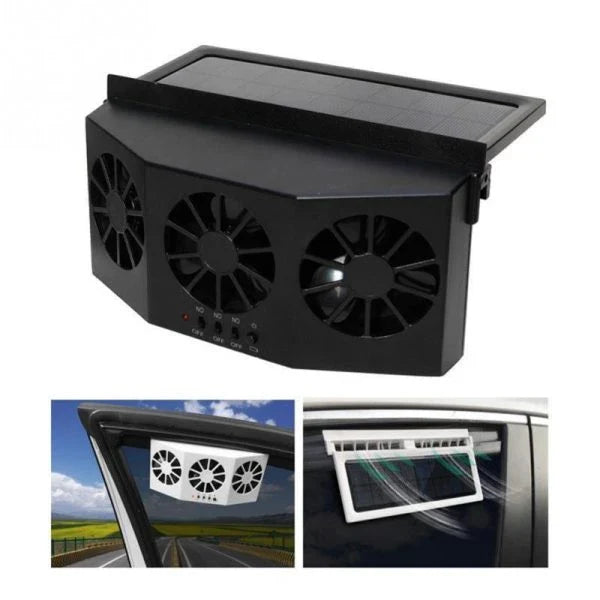 Car Portable Solar Energy Cooling Vent with Three High-Performance Fans for Effective In-Car Ventilation and Air Circulation