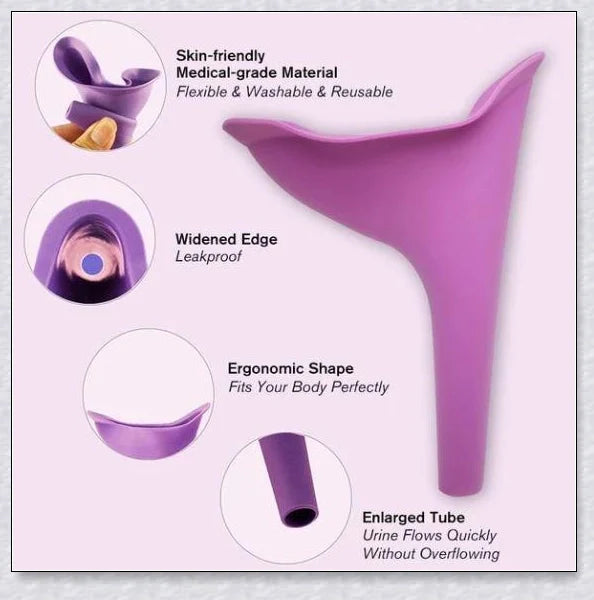 No-Squat Female Urinal (3 Pack) - A portable, reusable device for comfortable, hygienic urination on the go