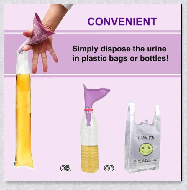 No-Squat Female Urinal (3 Pack) - A portable, reusable device for comfortable, hygienic urination on the go