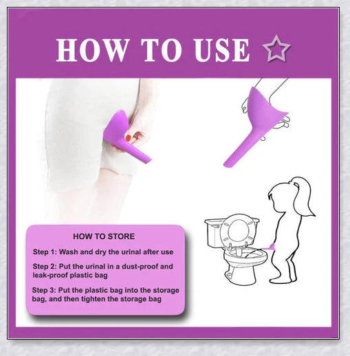 No-Squat Female Urinal (3 Pack) - A portable, reusable device for comfortable, hygienic urination on the go