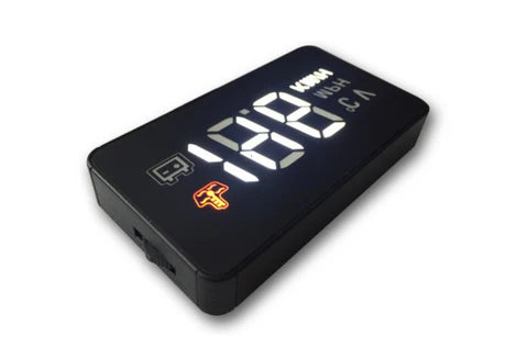 A heads-up display for cars that projects the vehicle's speed onto the windshield, allowing drivers to keep their eyes on the road.