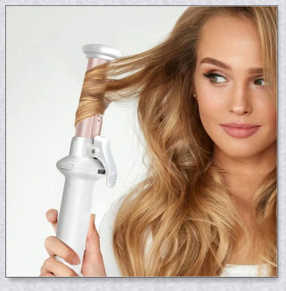 Professional Hair Curler Automatic Easy Curling Iron Wand 2-in-1 with rotating barrel and ion technology for effortless, flawless curls