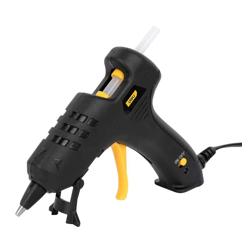 A 20-watt hot melt glue gun with a compact, easy-to-handle design and a durable aluminium nozzle for efficient, precise gluing on a variety of DIY and industrial projects.