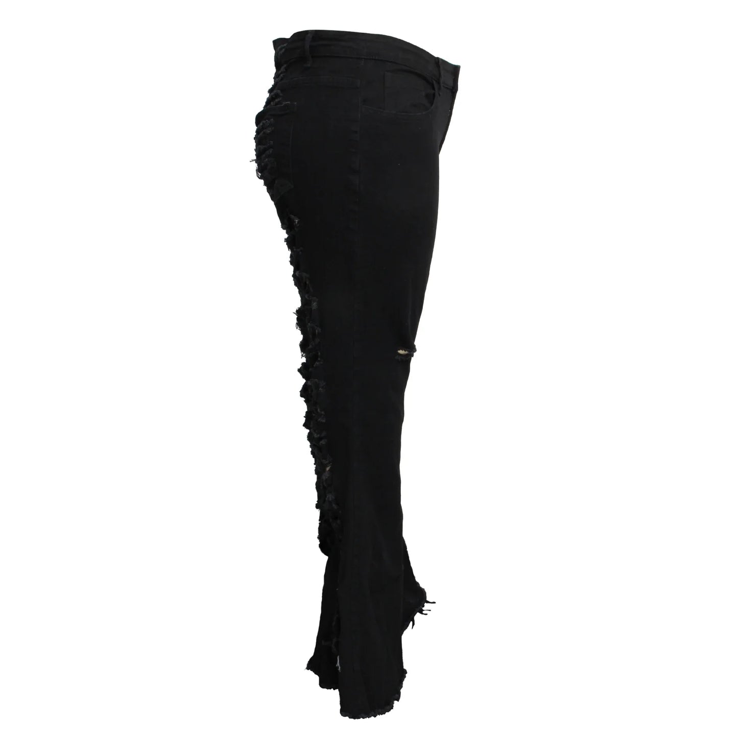 Stylish plus-size bell-bottom jeans with premium stretch fabric for all-day comfort and a flattering, elongated silhouette.