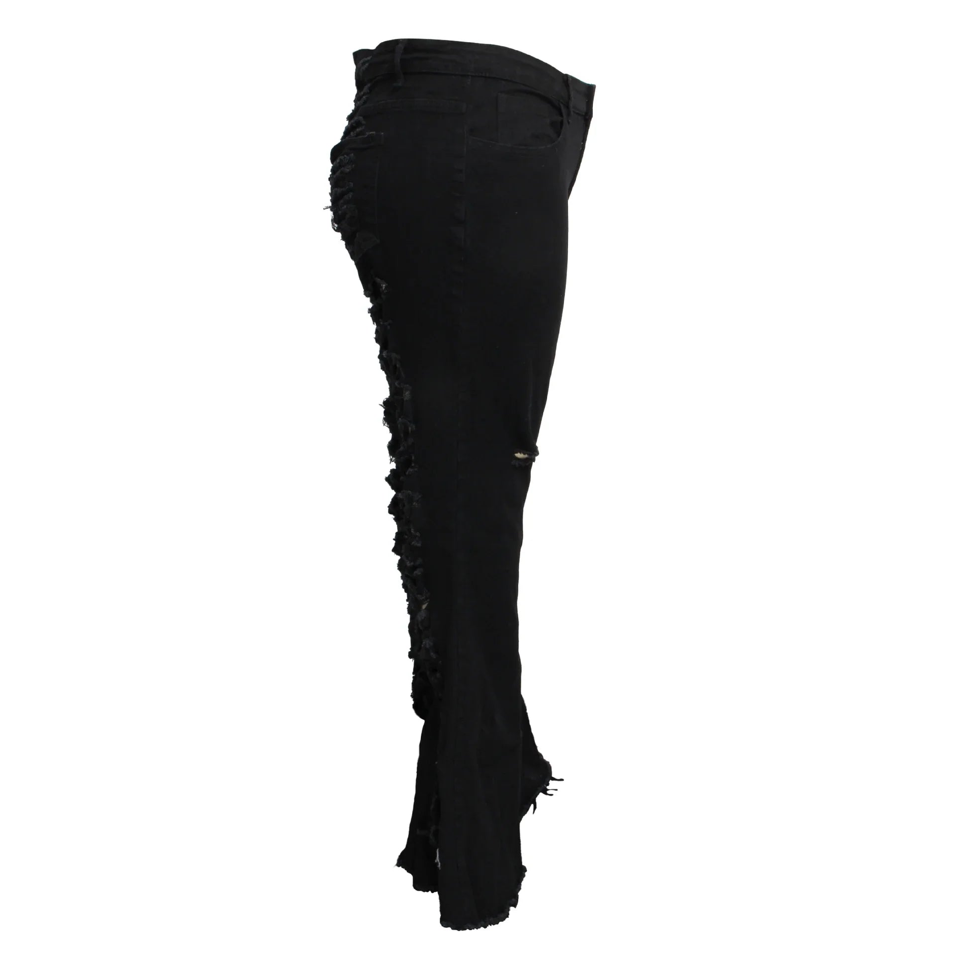 Stylish plus-size bell-bottom jeans with premium stretch fabric for all-day comfort and a flattering, elongated silhouette.