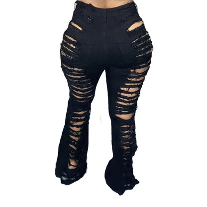 Stylish plus-size bell-bottom jeans with premium stretch fabric for all-day comfort and a flattering, elongated silhouette.