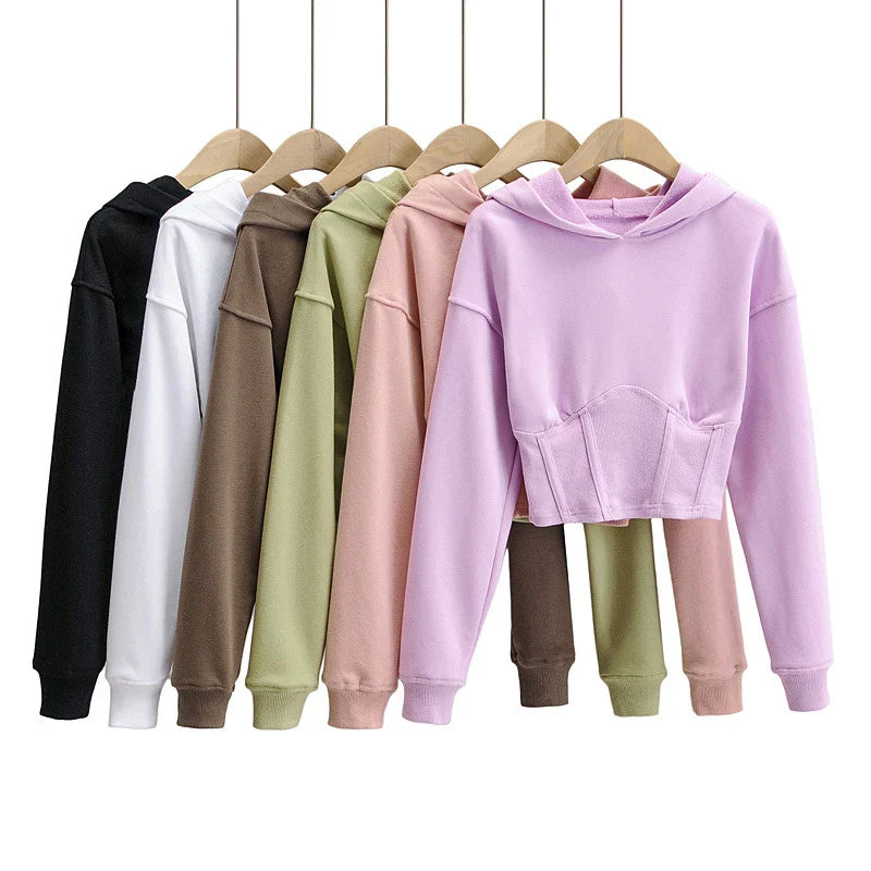 Stylish and comfortable European and American slim-fitting hooded sweater in various colors