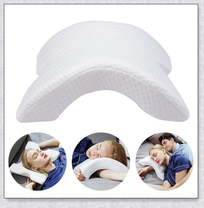 Memory foam arm pillow with ergonomic design for superior comfort and pressure relief during sleep, work, and cuddling