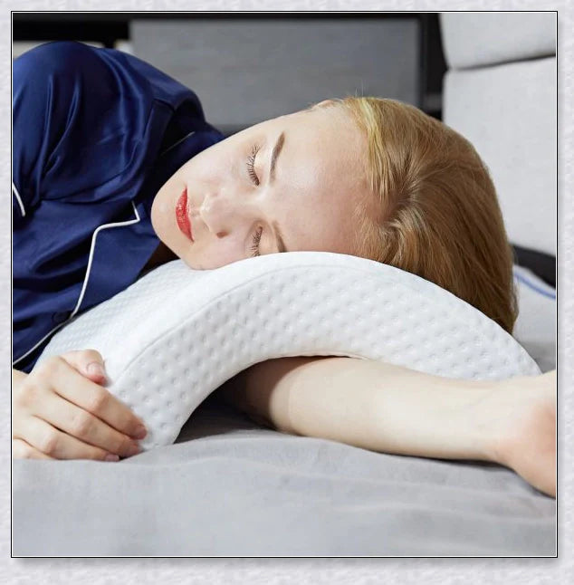 Memory foam arm pillow with ergonomic design for superior comfort and pressure relief during sleep, work, and cuddling