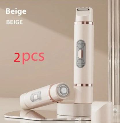 Dual-Head Electric Razor: Painless Women's Epilator for Bikini, Underarm, Face & Body Hair Removal
