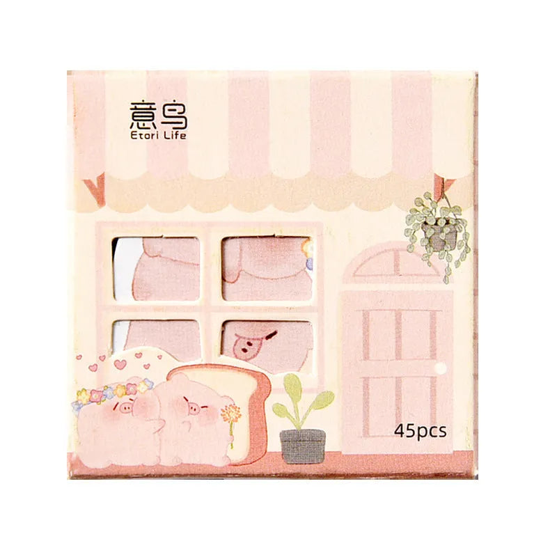 Penguin design paper account stickers showing cute style with 20-50mm width for notebook decoration