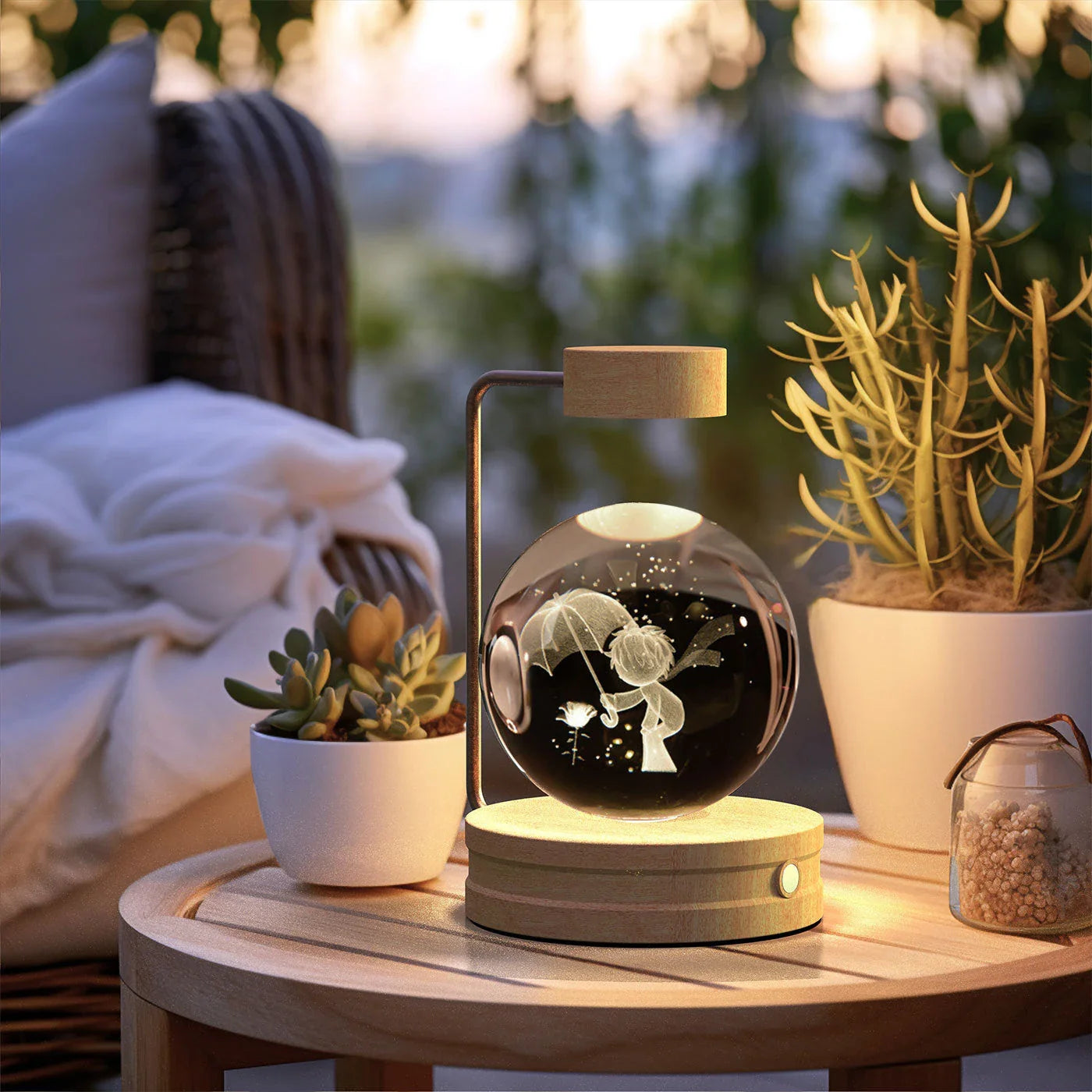 Captivating Crystal Ball Dinosaur Nightlight with Warm, Soothing Glow