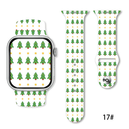 Christmas silicone watch strap in solid colours fitting 38-49mm watches with 30 colour options