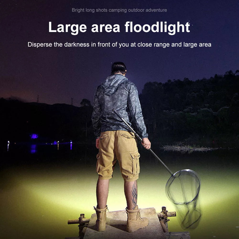 USB Rechargeable Five Head Fishing Lamp with adjustable brightness and waterproof design
